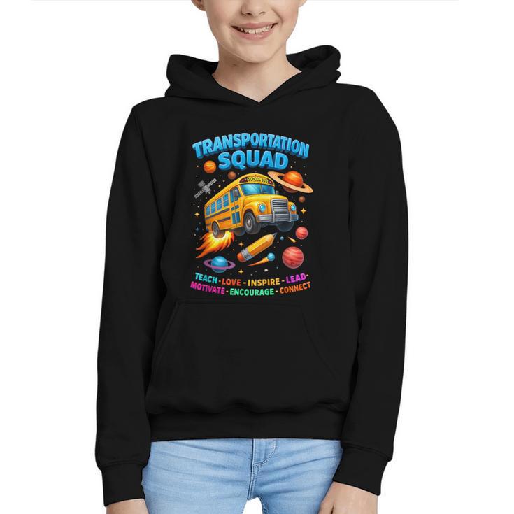 Transportation Squad School Bus Back To School Retro Graphic Youth Hoodie