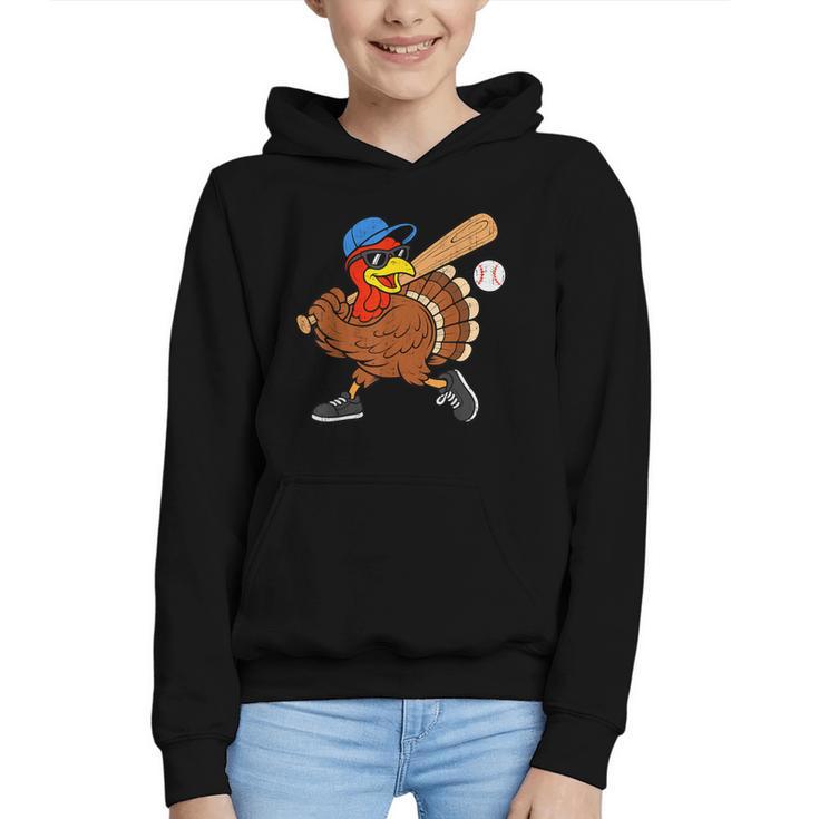Turkey Baseball Thanksgiving Sports Humor Men Boy Kids Graphic Youth Hoodie