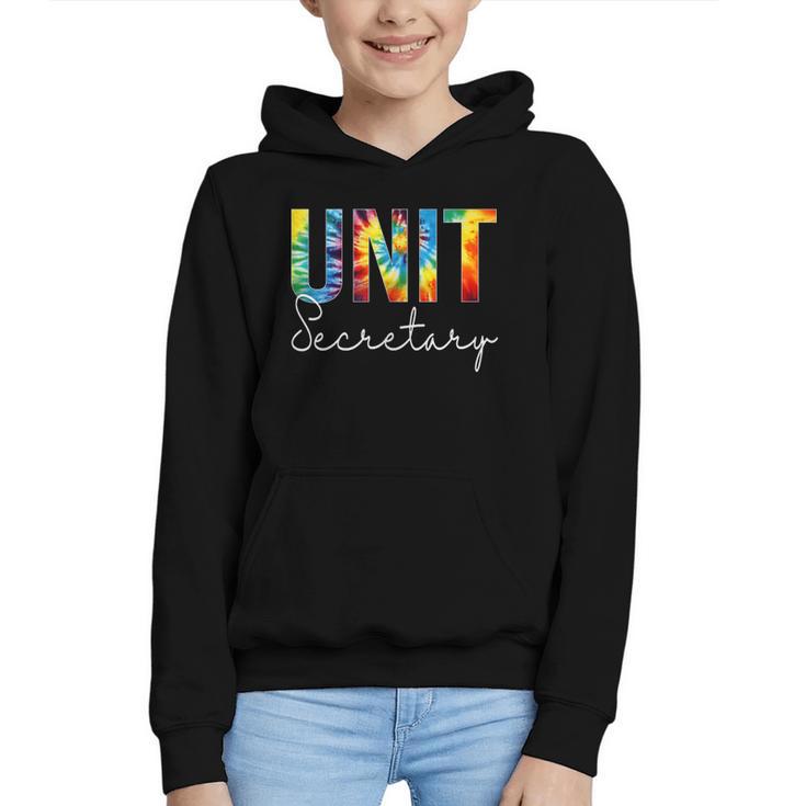 Unit Secretary Women Tie Dye Back To School Appreciation Day Graphic Youth Hoodie