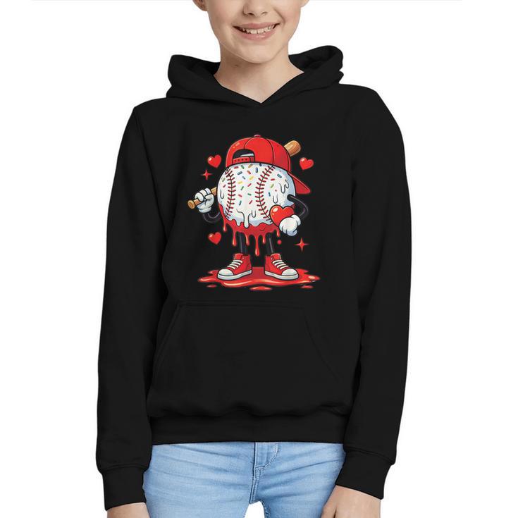 Valentine Baseball Drip Ice Cream Youth Boys Couples Graphic Youth Hoodie