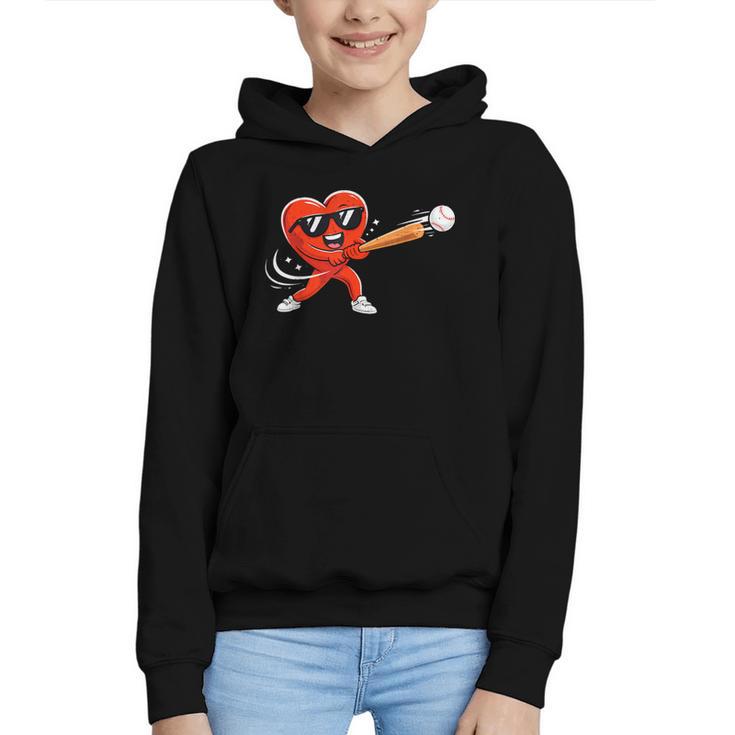 Valentine Baseball Heart Sport Valentines Day Men Boys Kids Graphic Youth Hoodie