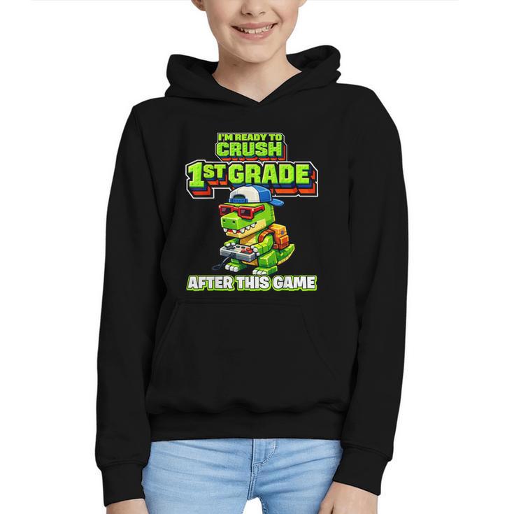 Video GameRex Dinosaur 1st Grade Back To School Boy Graphic Youth Hoodie