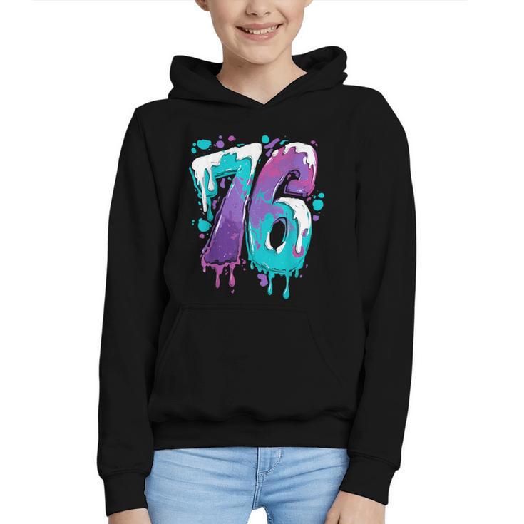 Vintage Baseball 76 Number Graphic Youth Hoodie