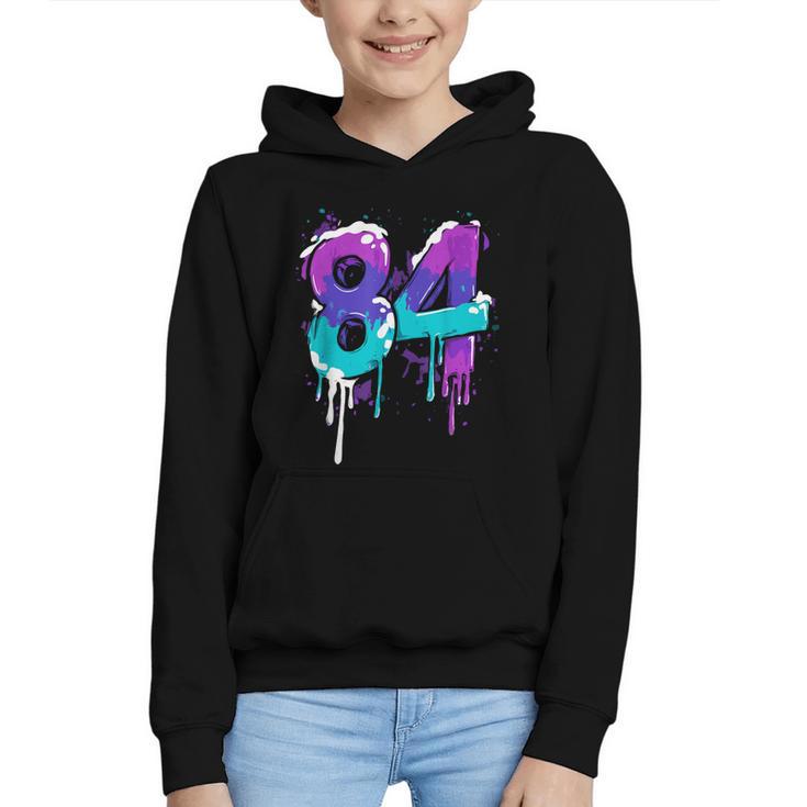 Vintage Baseball 84 Number Graphic Youth Hoodie