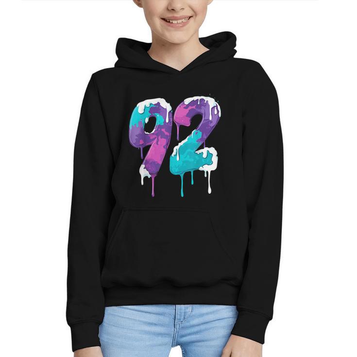 Vintage Baseball 92 Number Graphic Youth Hoodie