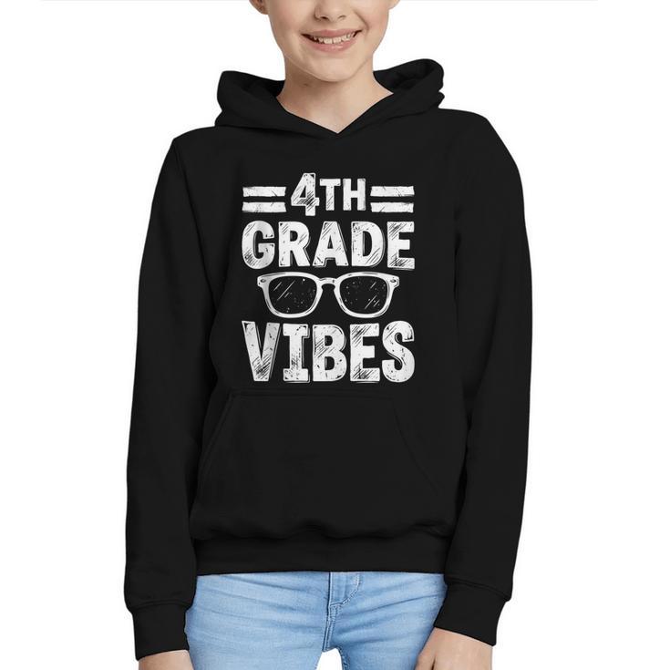 Vintage Fourth 4TH Grade Vibes Back To School First Day Kids Graphic Youth Hoodie