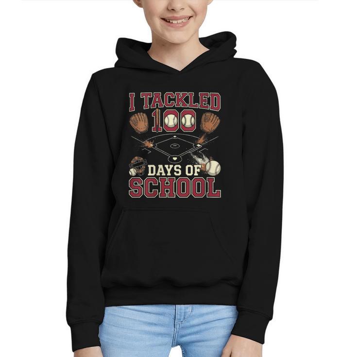 Women's 100 Days Of School Boys Kids Baseball Graphic Youth Hoodie