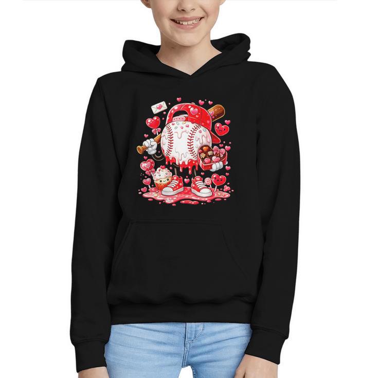 Women's Baseball Drip Ice Cream Boys Kids Youth Valentines Graphic Youth Hoodie