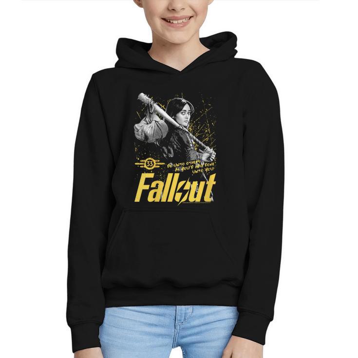 Women's Fallout TV Series Lucy Do Unto Others Baseball Bat Gamer Graphic Youth Hoodie