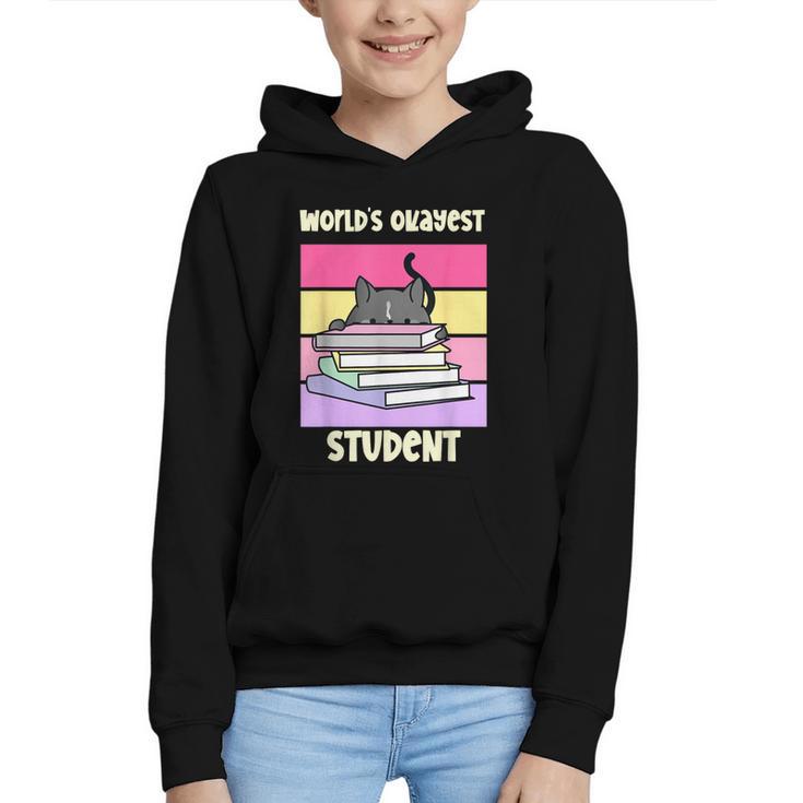 World's Okayest Student Fun Back To School & New Term Graphic Youth Hoodie