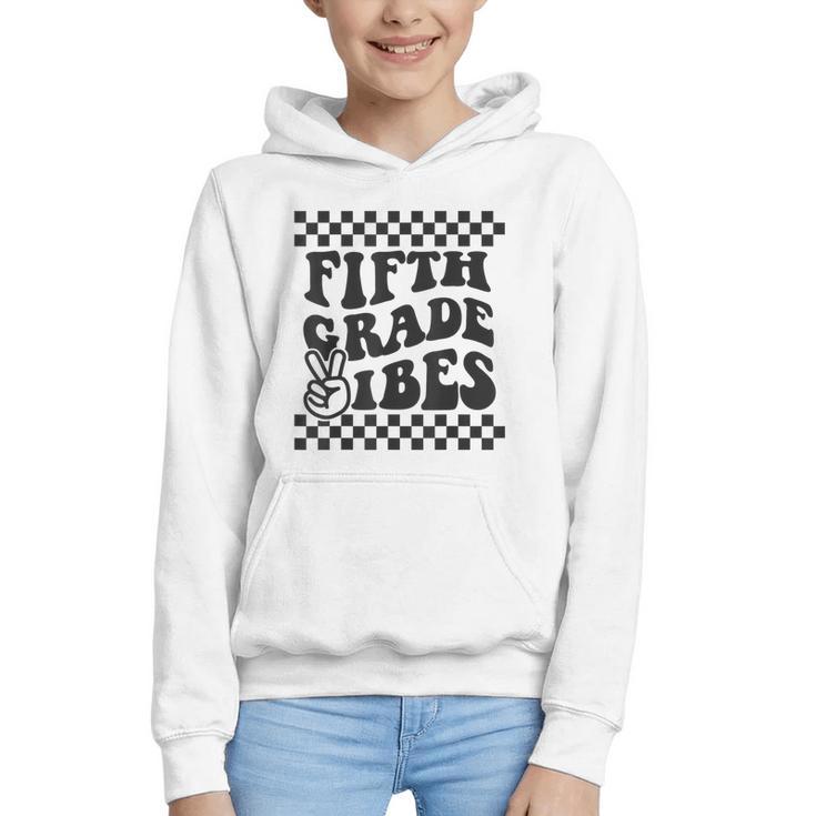 1st Day Of 5th Grade Vibes Retro Girls Back To School Boys Graphic Youth Hoodie