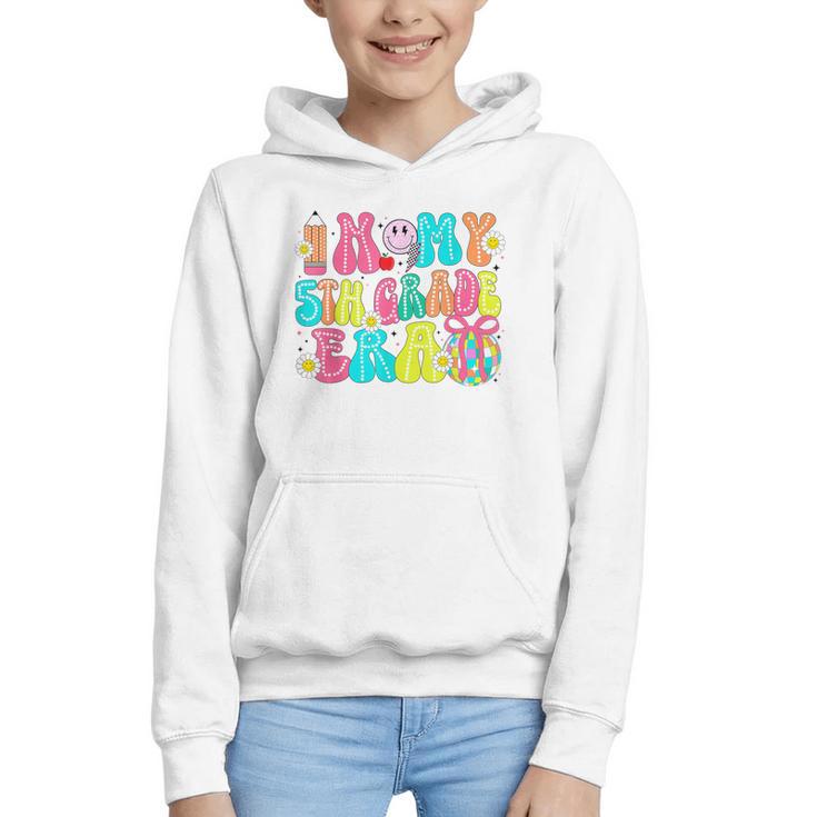 In My 5th Grade Era Coquette Bow Back To School Fifth Grade Graphic Youth Hoodie
