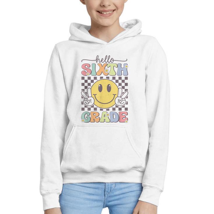 6th Grade Team Back To School Hello Sixth Grade Smile Face Graphic Youth Hoodie