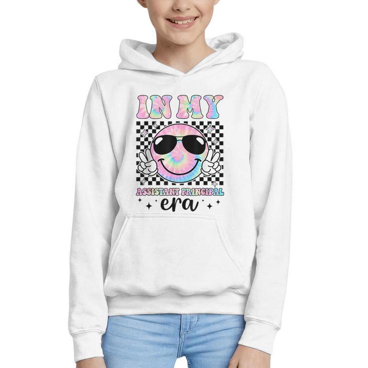 In My Assistant Principal Era Groovy Tie Dye Back To School Graphic Youth Hoodie