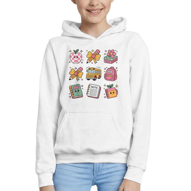 Back To School Coquette Bow First Day Of School Toddler Girl Graphic Youth Hoodie