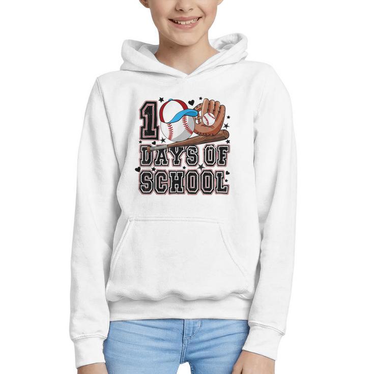 Baseball 100 Days Of School Happy 100th Day Teachers Kids Graphic Youth Hoodie