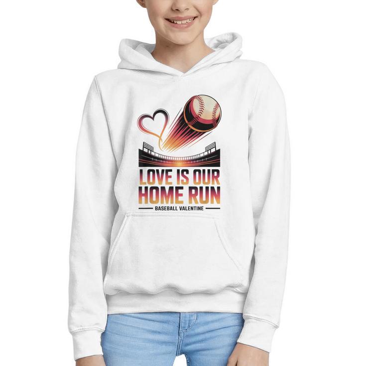 Baseball Valentine Forever On Deck For You Graphic Youth Hoodie