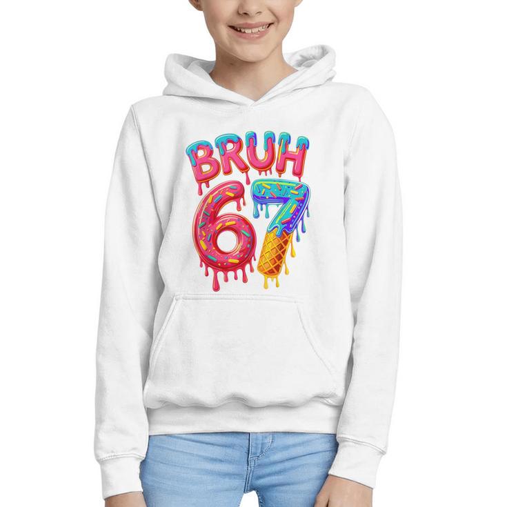 Bruh 67 Baseball Drip Number 67 Player 67th Birthday Graphic Youth Hoodie