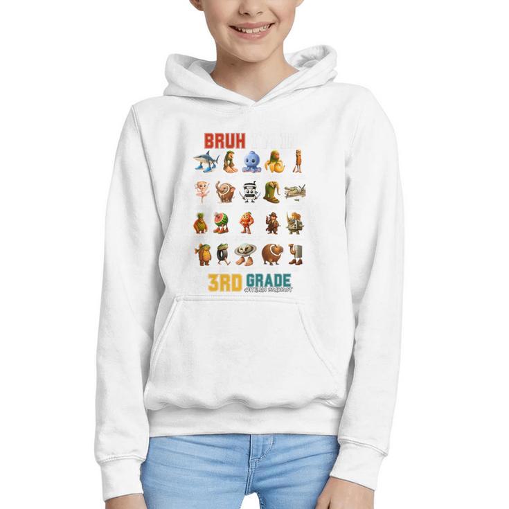 Bruh I’m In 3rd Grade Back To School Italian Brainrot Premium Tri-Blend Graphic Youth Hoodie