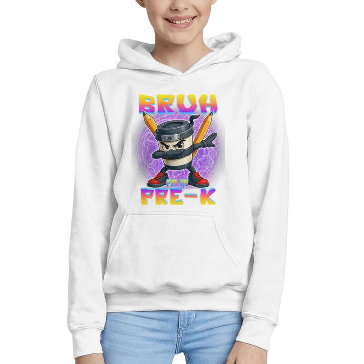 Bruh I'm In Pre-K Back To School Italian Brainrot Premium Tri-Blend Graphic Youth Hoodie