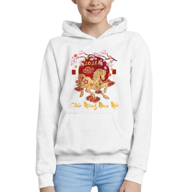 Chuc Mung NAM Moi 2026 Vietnamese Lunar New Year Of Horse Raglan Baseball Tee Graphic Youth Hoodie