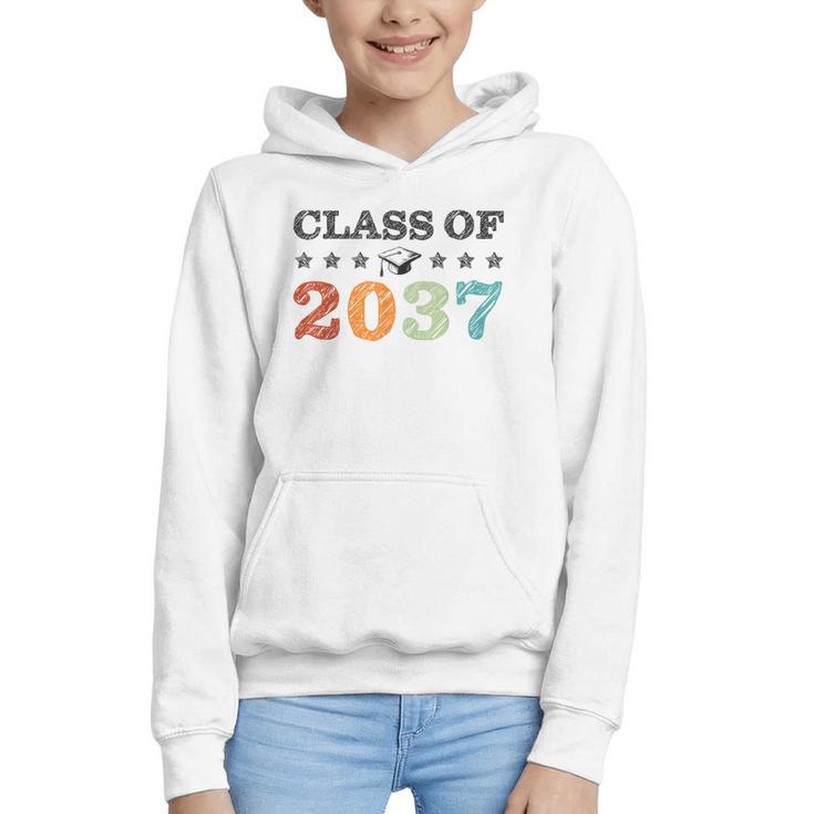 Class Of 2037 Grow With Me Back To School Graduation Graphic Youth Hoodie