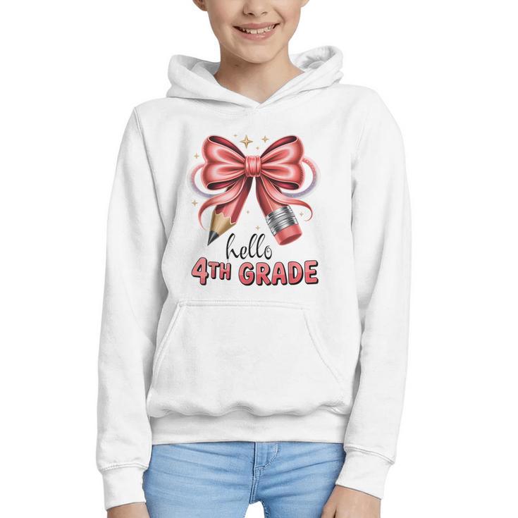 Coquette 4th Grade First Day Of Back To School Girls Outfits Graphic Youth Hoodie