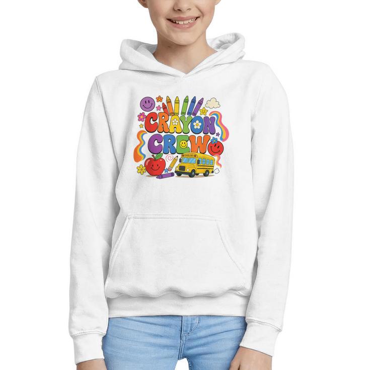 Crayon Crew Cute Back To School Vibes Student Graphic Youth Hoodie