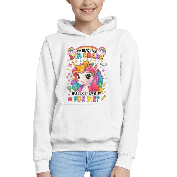 Crush Fifth Grade Girls Back To School Unicorn First Day Graphic Youth Hoodie