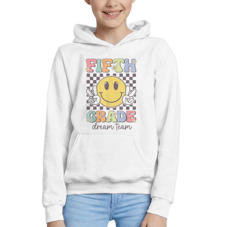 Fifth Grade Dream Team Smile Face Back To School 5th Grade Graphic Youth Hoodie