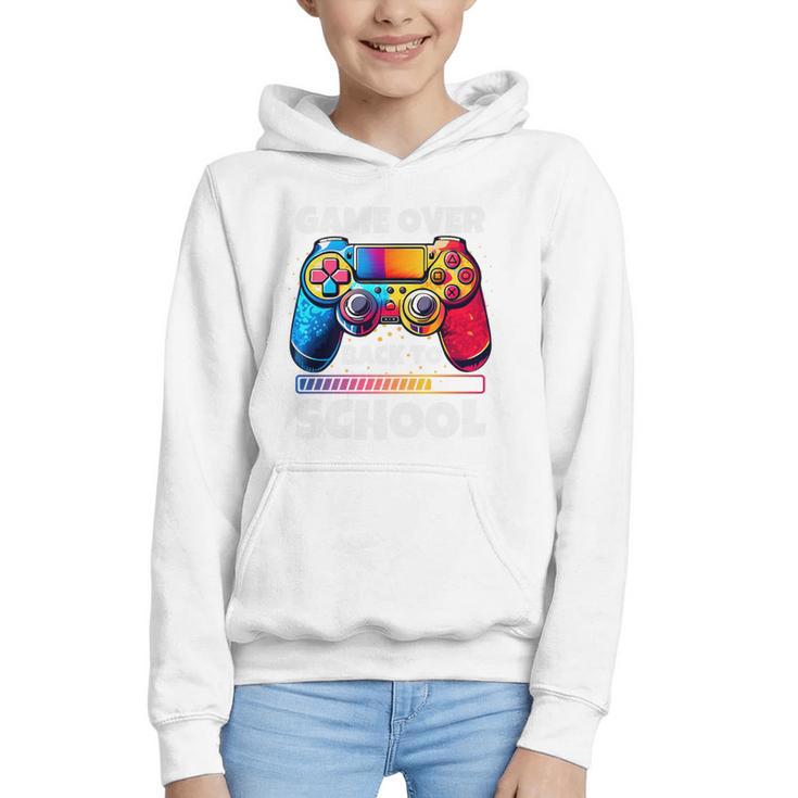 Game Over Back To School Gaming Controller Kids Gamer Premium Tri-Blend Graphic Youth Hoodie
