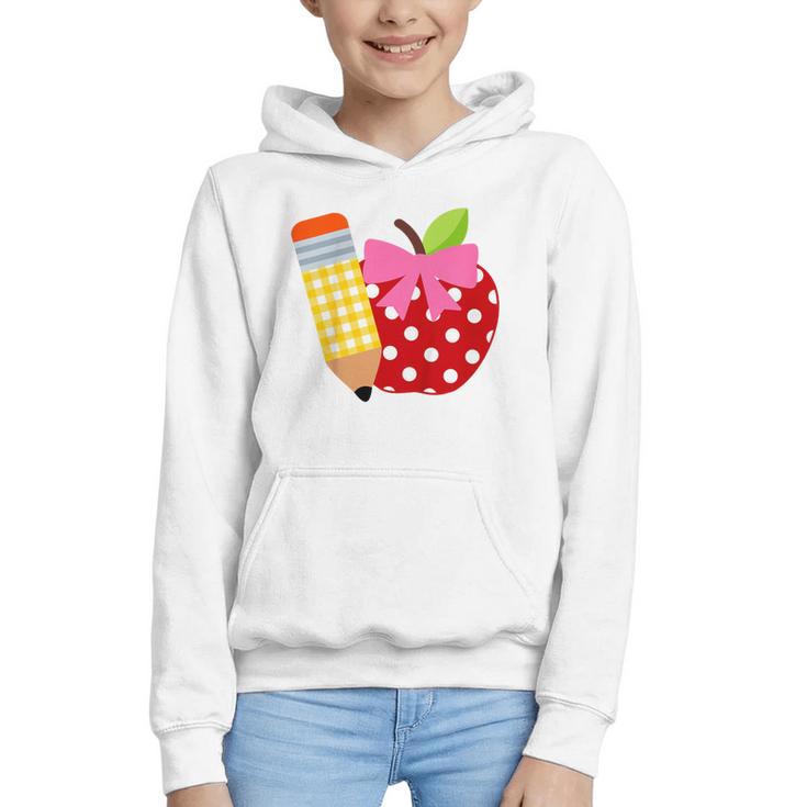 Girls Back To School Apple Toddler First Day Of Preschool Graphic Youth Hoodie