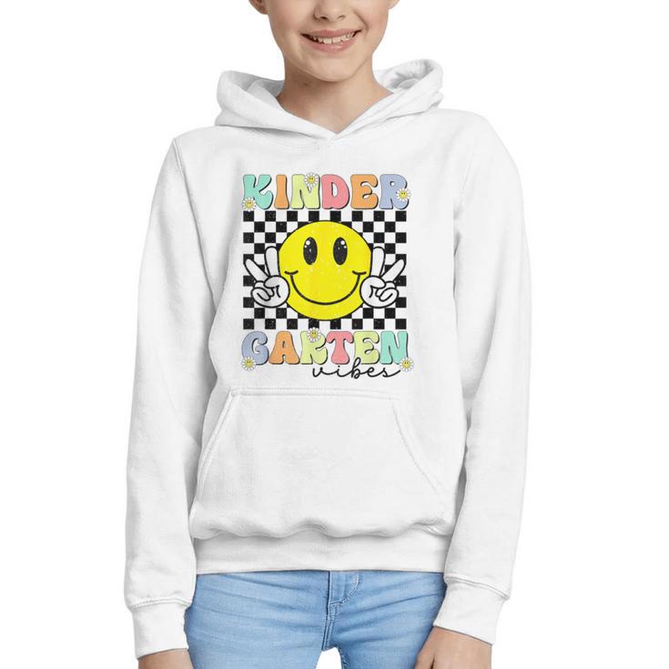 Girls Kindergarten Vibes Smile Face Back To School Kinder Graphic Youth Hoodie