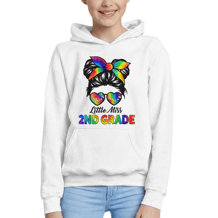 Girls Second Grade Back To School Cute Little Miss 2nd Grade Graphic Youth Hoodie