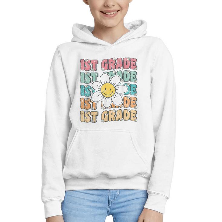 Groovy 1st Grade Back To School First Day Of First Grade Graphic Youth Hoodie