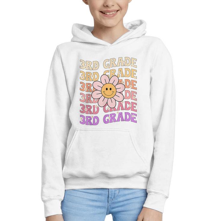 Groovy 3rd Grade Back To School Retro Groovy Third Grade Graphic Youth Hoodie