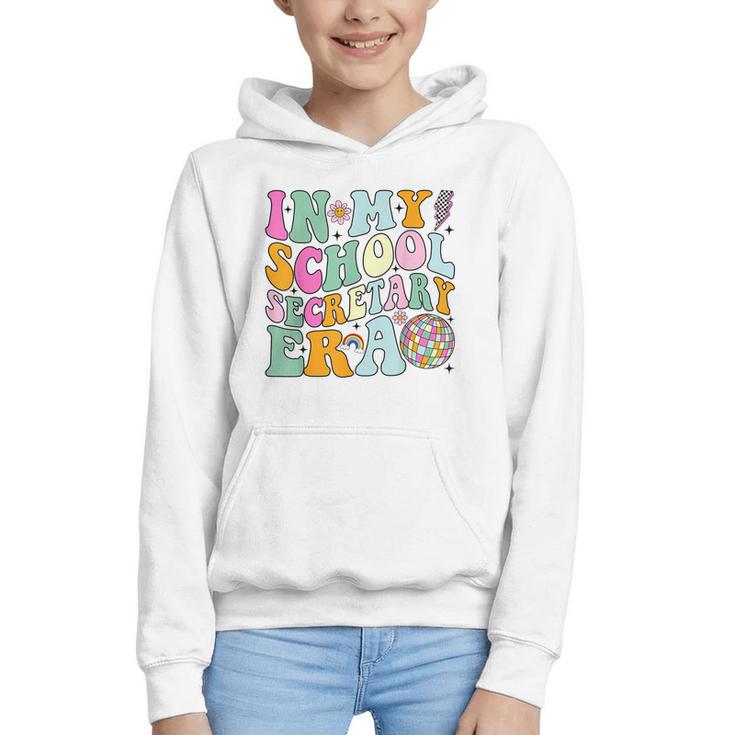 Groovy In My School Secretary Era Back To School Graphic Youth Hoodie