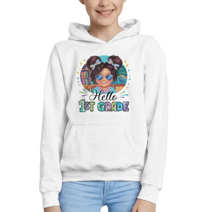 Hello 1st Grade Girl Back To School Kids Boys Girls Graphic Youth Hoodie