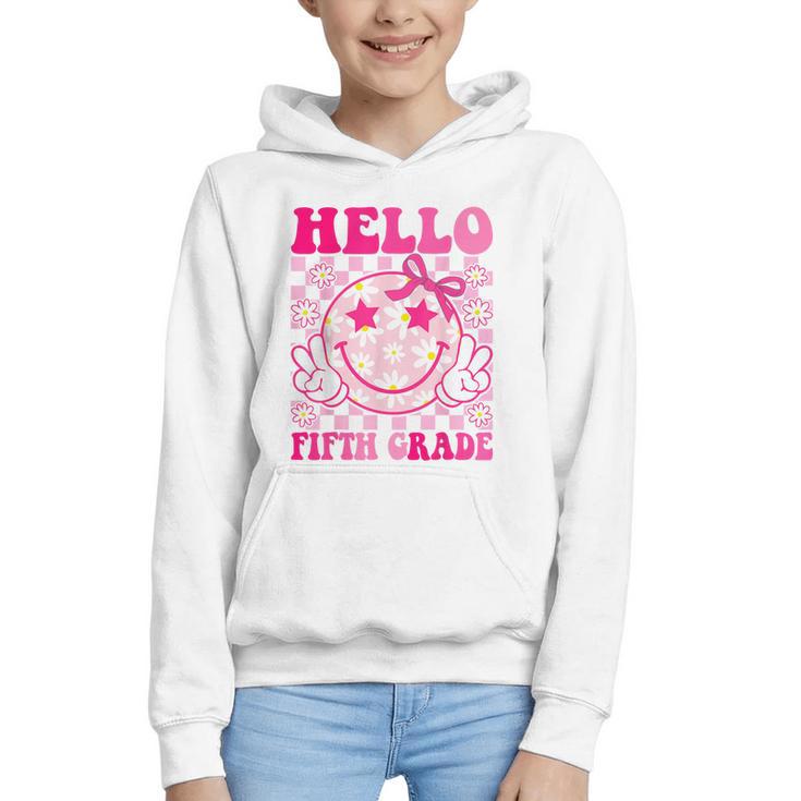 Hello Fifth Grade Coquette Bow Back To School 5th Grade Girl Graphic Youth Hoodie