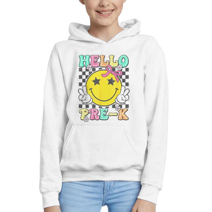 Hello Pre-K Coquette Bow Back To School Preschool Girl Graphic Youth Hoodie