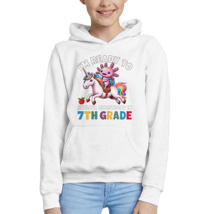 I'm Ready To Axolotl Questions In 7th Grade Back To School Premium Tri-Blend Graphic Youth Hoodie