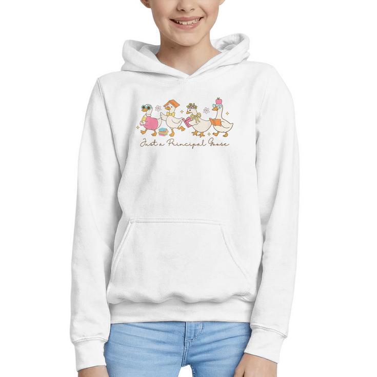 Just a Principal Goose Back To School Silly Goose Principal Graphic Youth Hoodie
