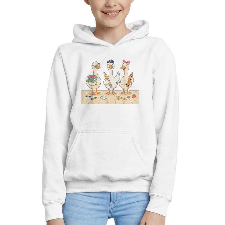 Kindergarten 1st Grade Goose Back To School Kids Graphic Youth Hoodie