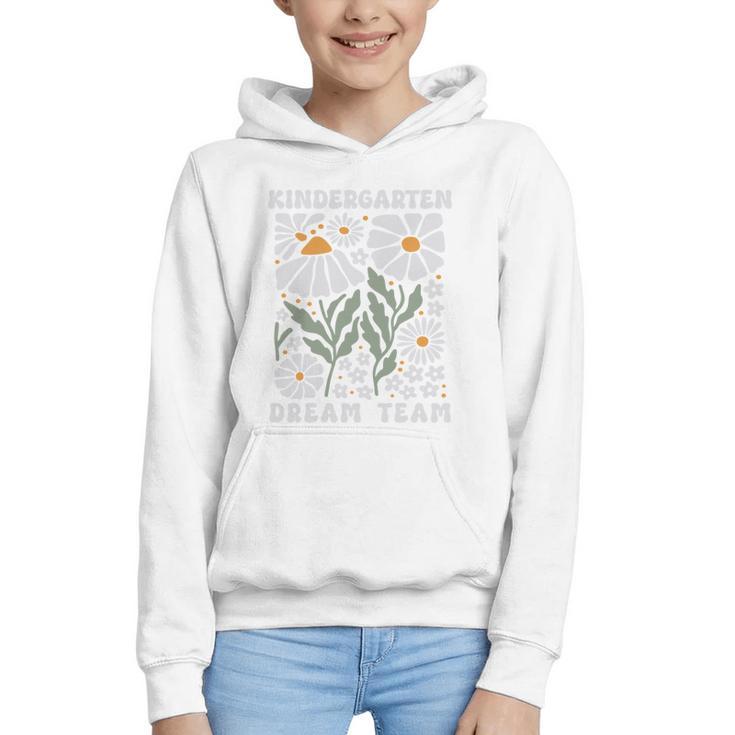 Kindergarten Dream Team First Day Back To School Boho Flower Performance Graphic Youth Hoodie