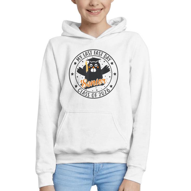 My Last First Day Senior 2026 Cat Back To School Cool Class Graphic Youth Hoodie