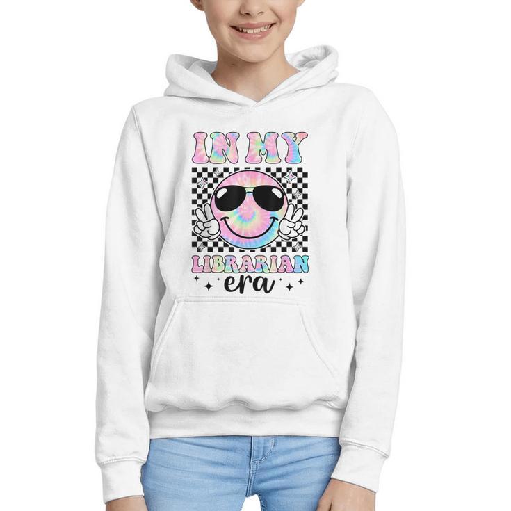 In My Librarian Era Groovy Tie Dye Back To School Graphic Youth Hoodie