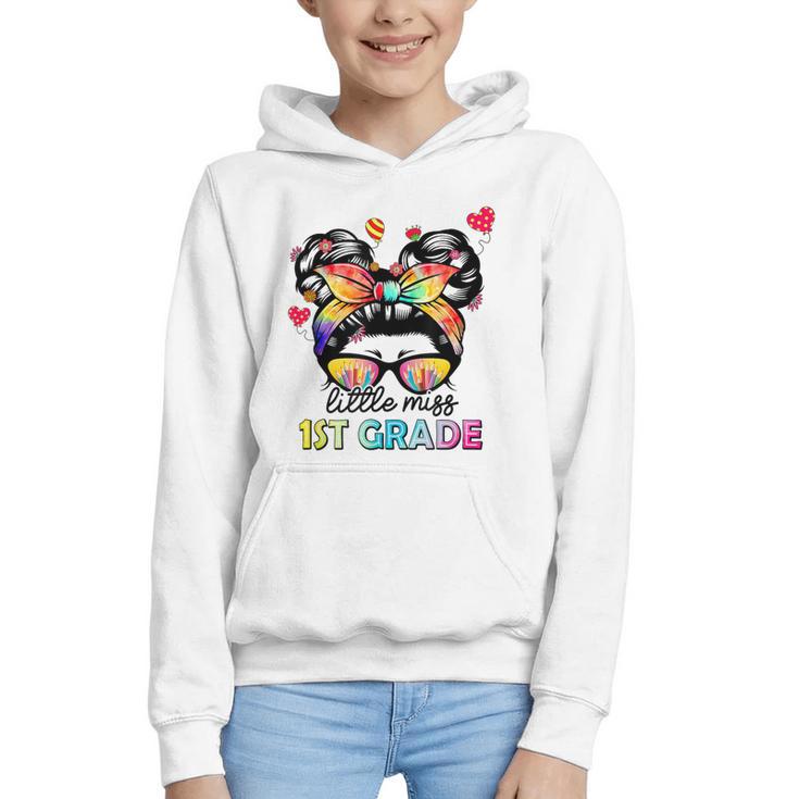 Little Miss First Grade Back To School 1st Grade Girls Graphic Youth Hoodie