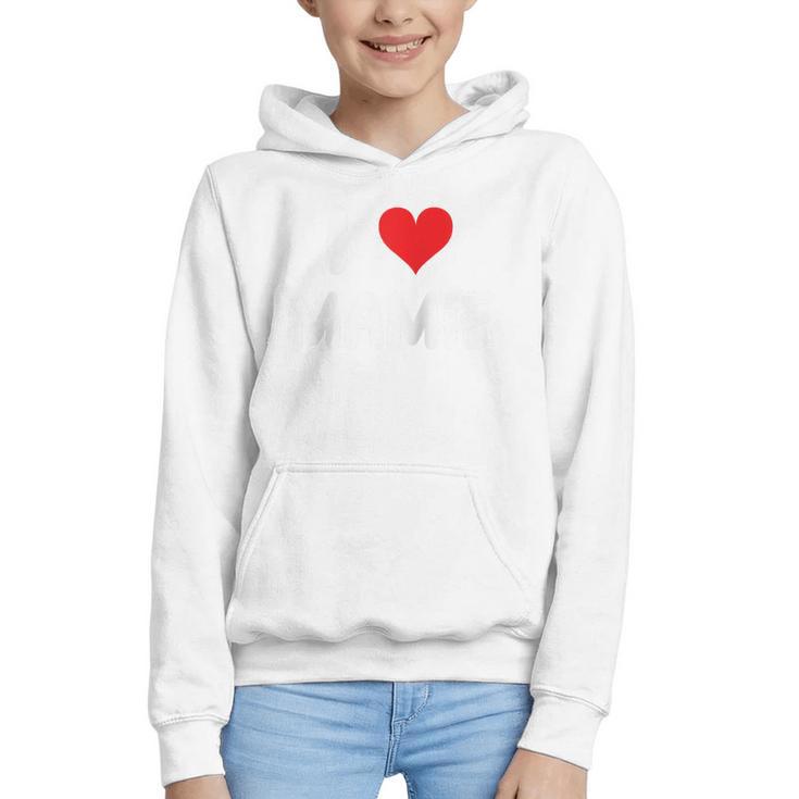 I Love Mamie Heart Grandma Grandmother Grandparent Raglan Baseball Tee Graphic Youth Hoodie