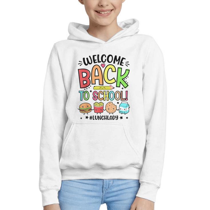 Lunch Lady Welcome Back To School 1st Day Of School Graphic Youth Hoodie