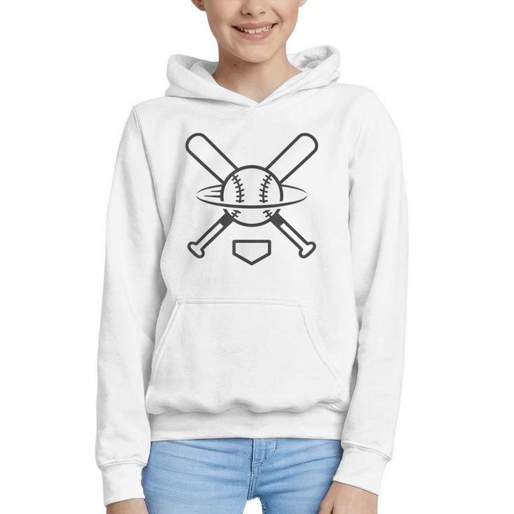 Minimalist Baseball Clean Sports Graphic Tee For Fan Players Graphic Youth Hoodie